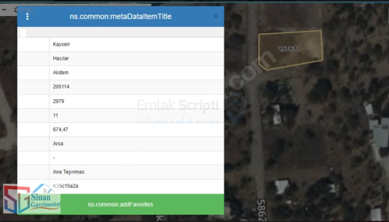 HACILAR AKDAM MH 675 M2 SATILIK VİLLA PARSELİ